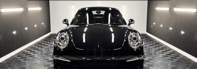 The same Porsche after a one-step polish and ceramic coating — deep gloss
